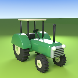 The Tractor Playground app icon: a green tractor with cream wheels in a sunny field